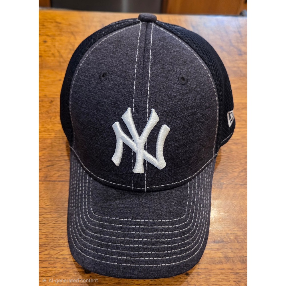 New Era New York Yankees 39THIRTY Mesh Stretch Fit Hat Charcoal Grey Blue S-M